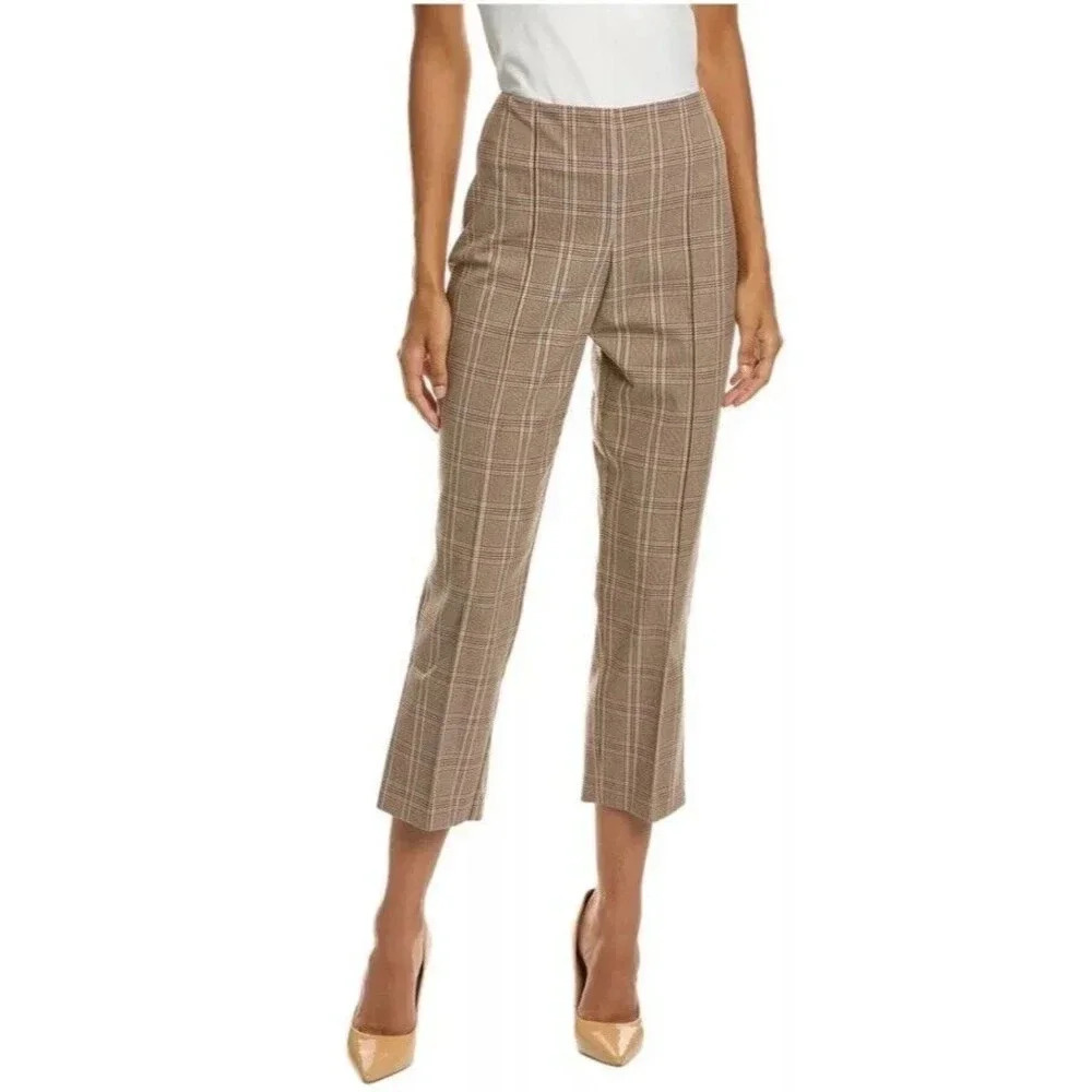 Drew Isabelle Pant Check pattern Camel Brown Prep… - image 3